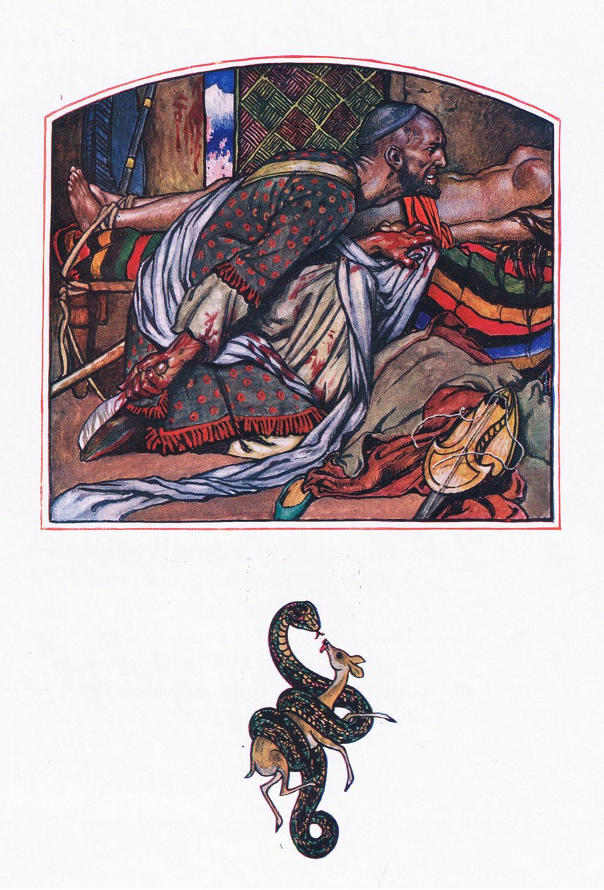Afridi liefde, illustratie uit De Tuin van Kama (en andere liederen uit India), 1920 door John Byam Liston Shaw