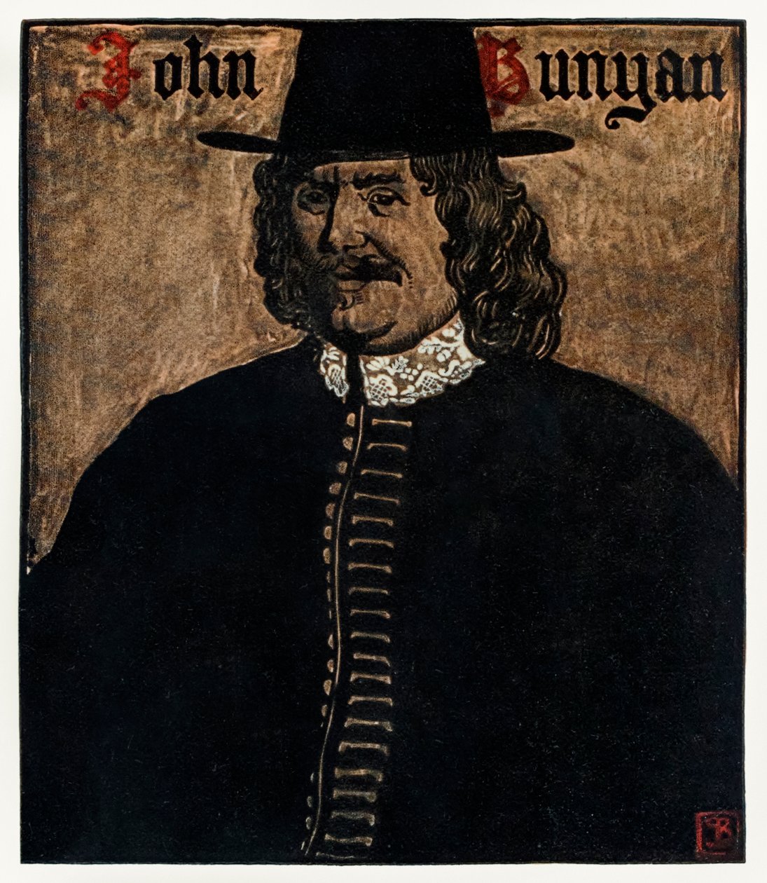 John Bunyan, auteur van De Pelgrimsreis van Deze Wereld naar Die Welke Komt, illustratie door Byam Shaw door John Byam Liston Shaw