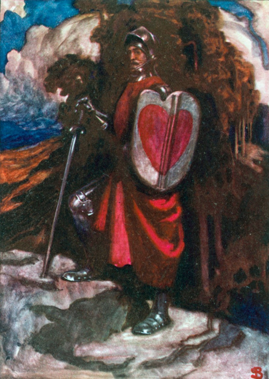 Mr. Greatheart (kleurenlitho) door John Byam Liston Shaw