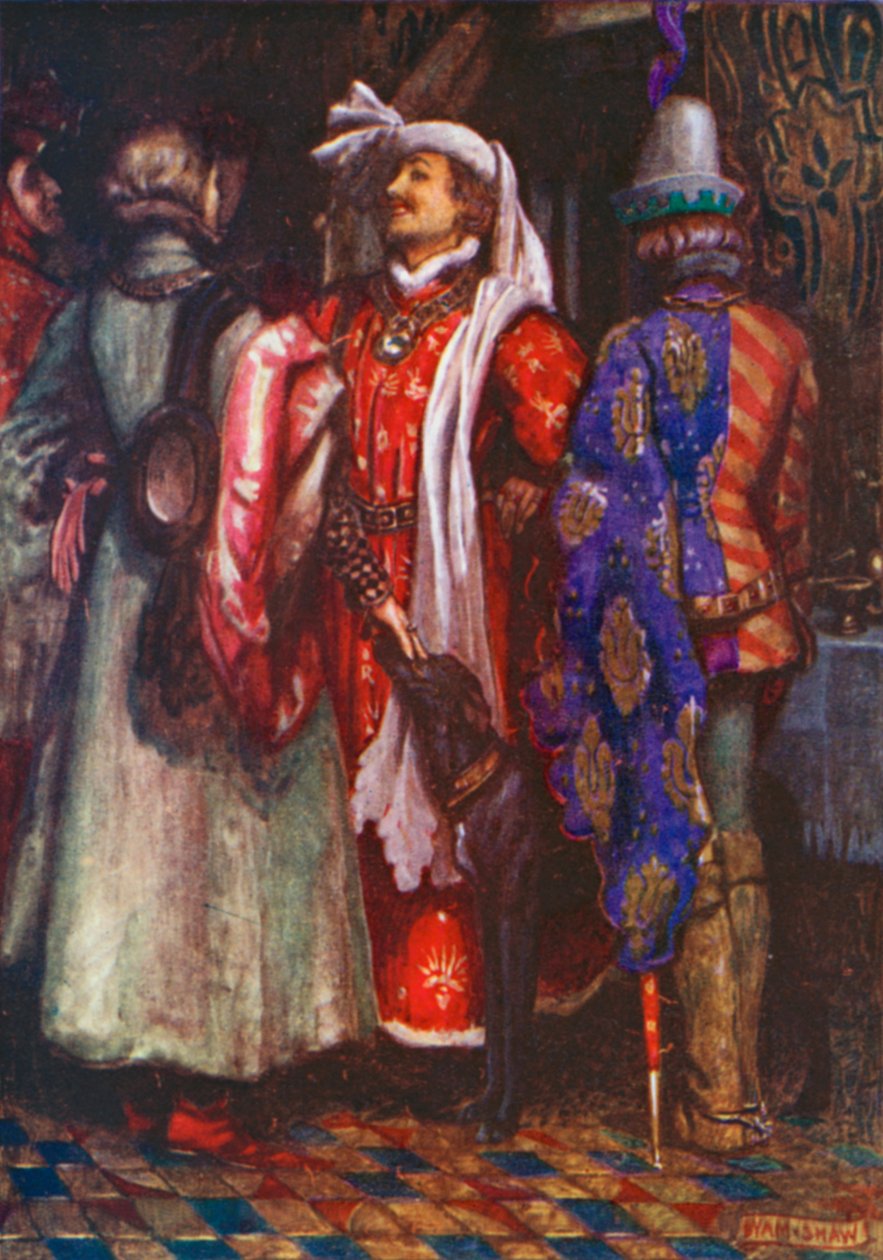 "Bid God dat we ons haasten en te laat komen!" Richard II - Akte I, Scène 4 (kleurenlitho) door John Byam Liston Shaw