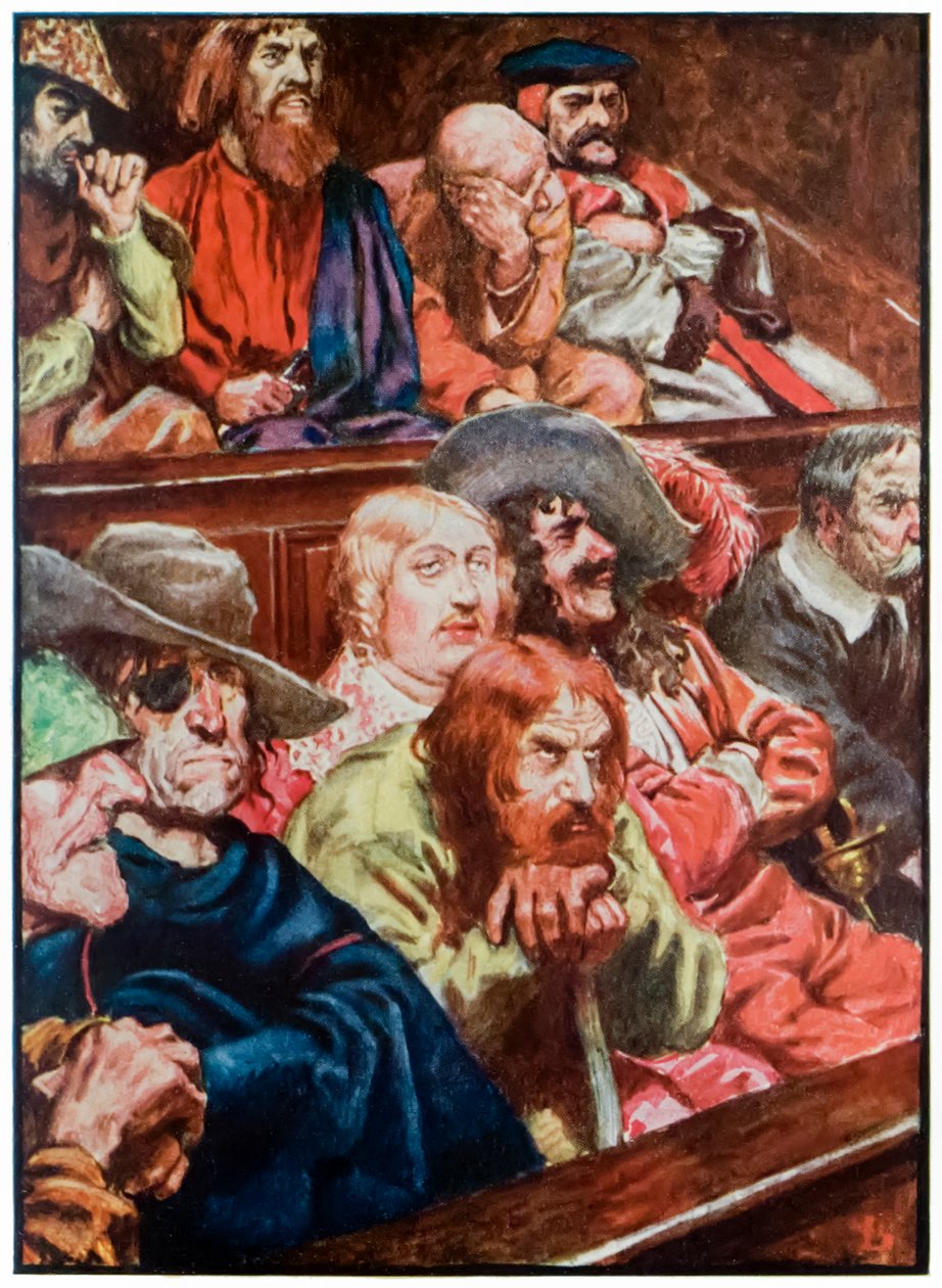 "De Jury" uit "De Pelgrimsreis Van Deze Wereld, Naar Die Welke Komt" door John Bunyan door John Byam Liston Shaw
