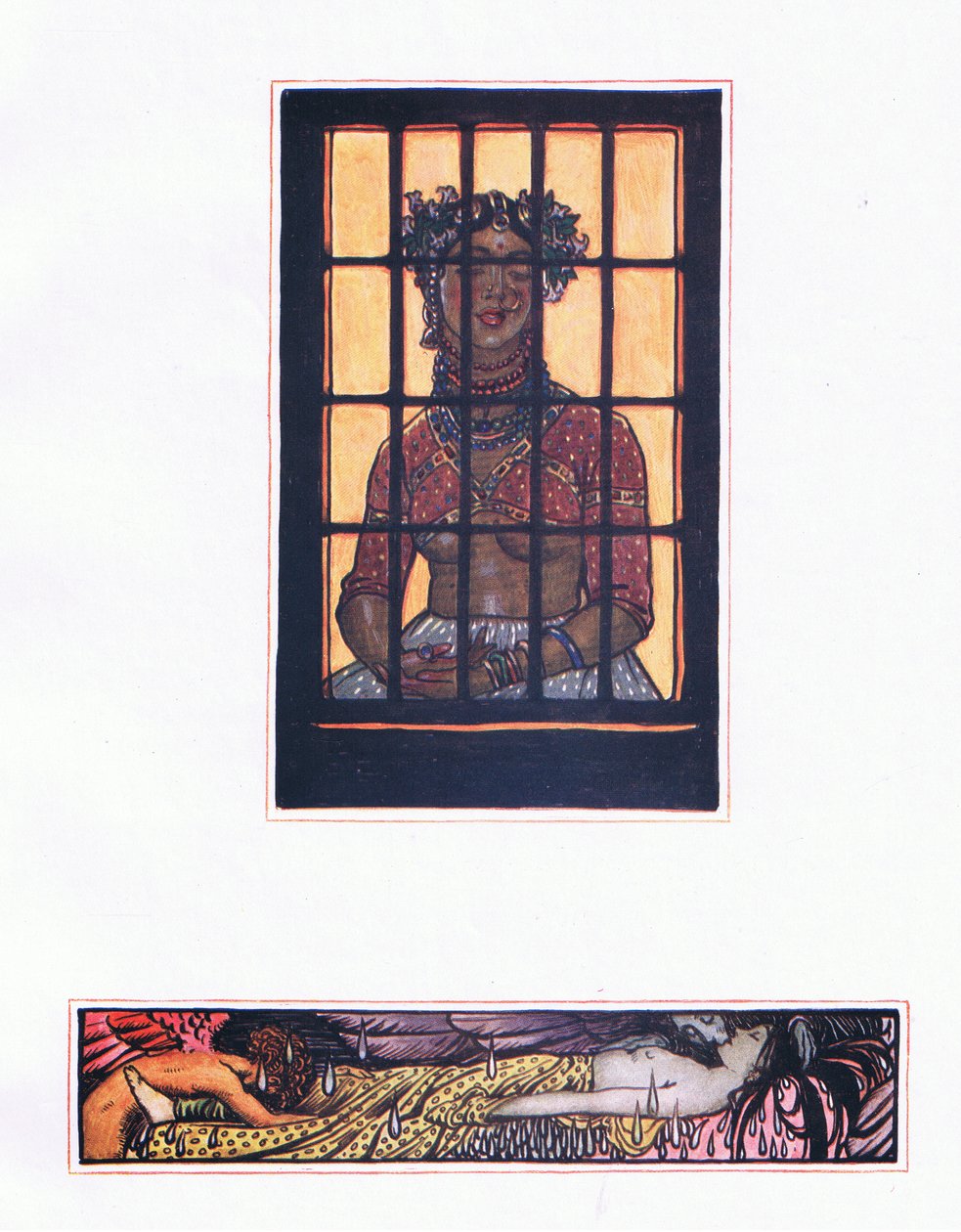 Het verhaal van Lilavanti, illustratie uit De Tuin van Kama (en andere liederen uit India), 1920 door John Byam Liston Shaw
