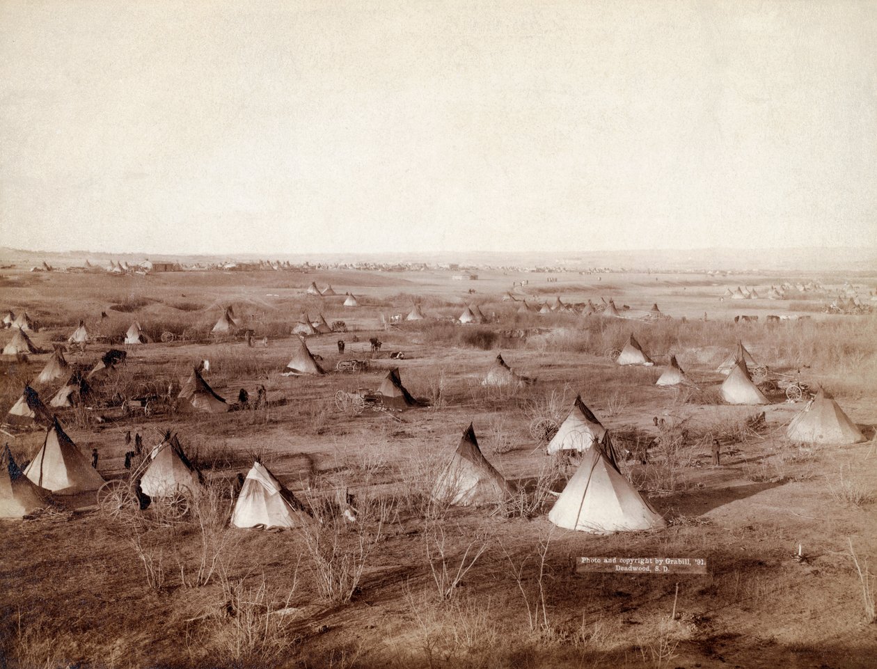 Lakota stamdorp in 1891 door John C. H. Grabill