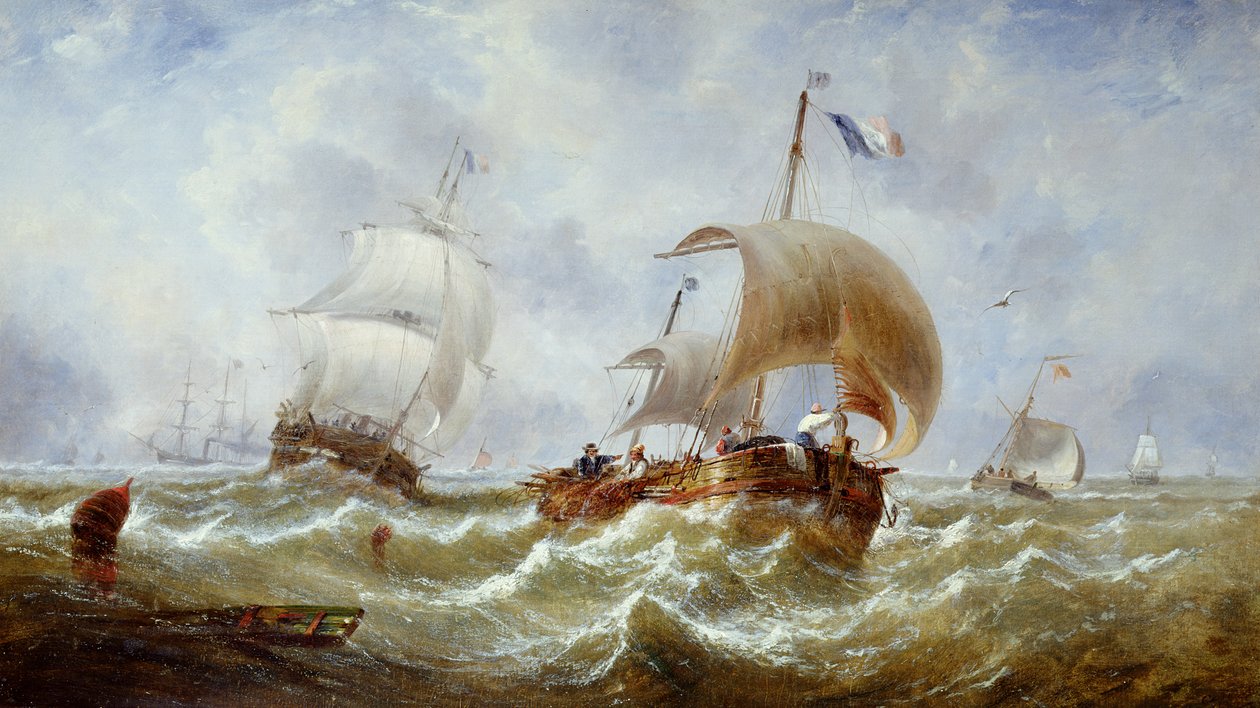 Een frisse bries, c.1867 (olieverf op doek) door John Callow