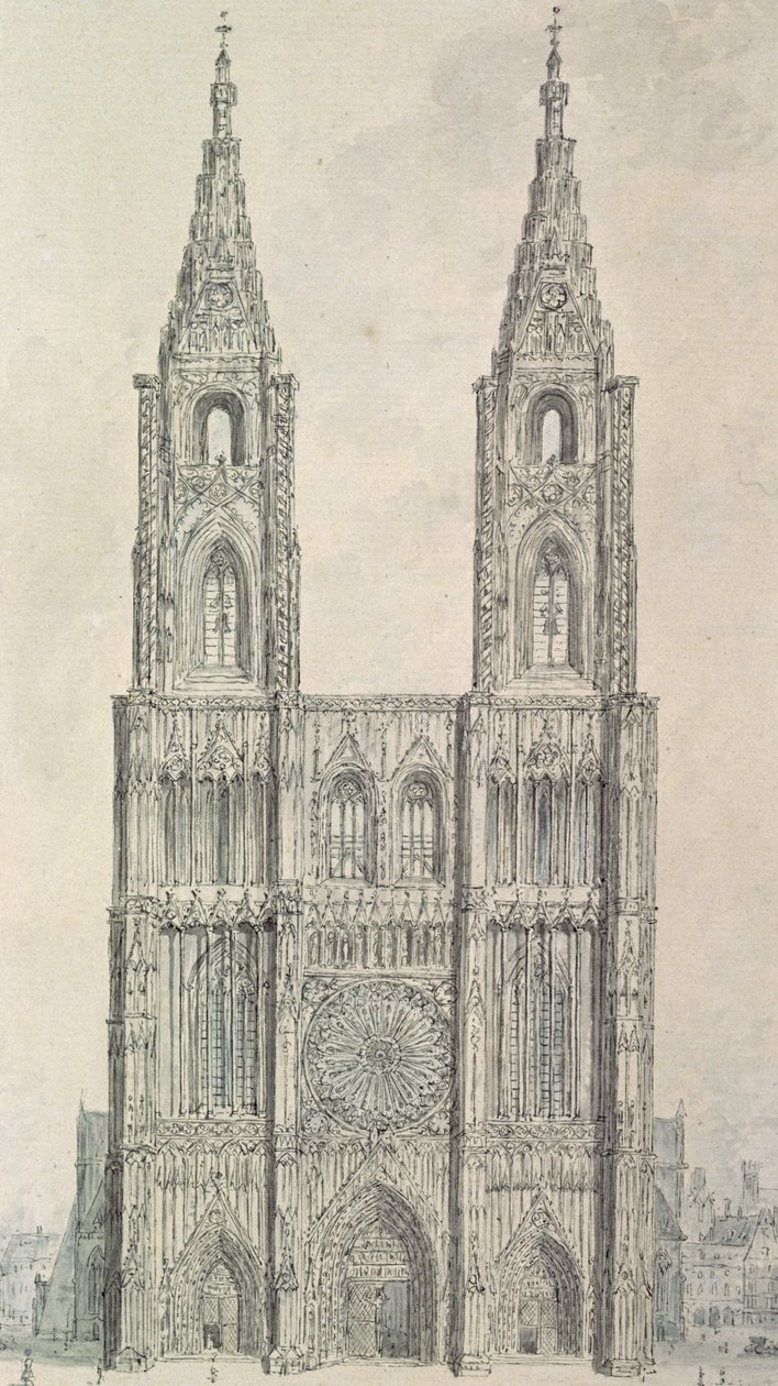 Westelijke Voorzijde van de Kathedraal van Straatsburg door John Carter