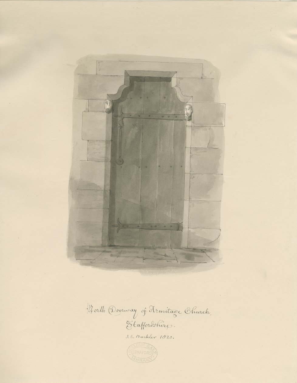 Armitage Kerk - Noorddeur door John Chessell Buckler