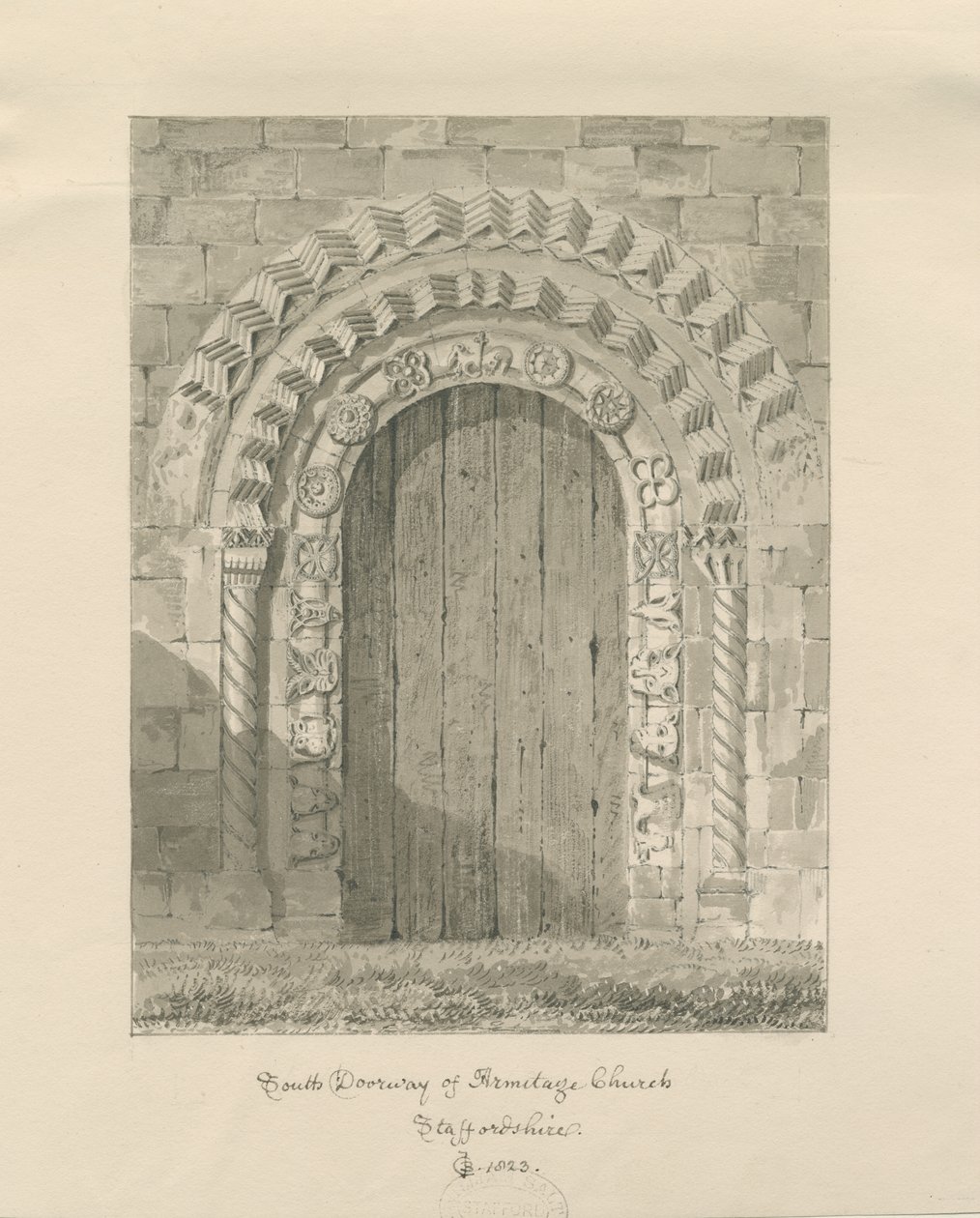 Armitage Kerk - Zuidelijke Deur door John Chessell Buckler