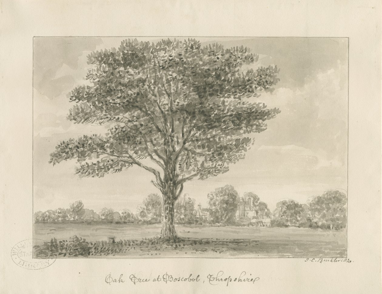 Boscobel - De Koninklijke Eik door John Chessell Buckler