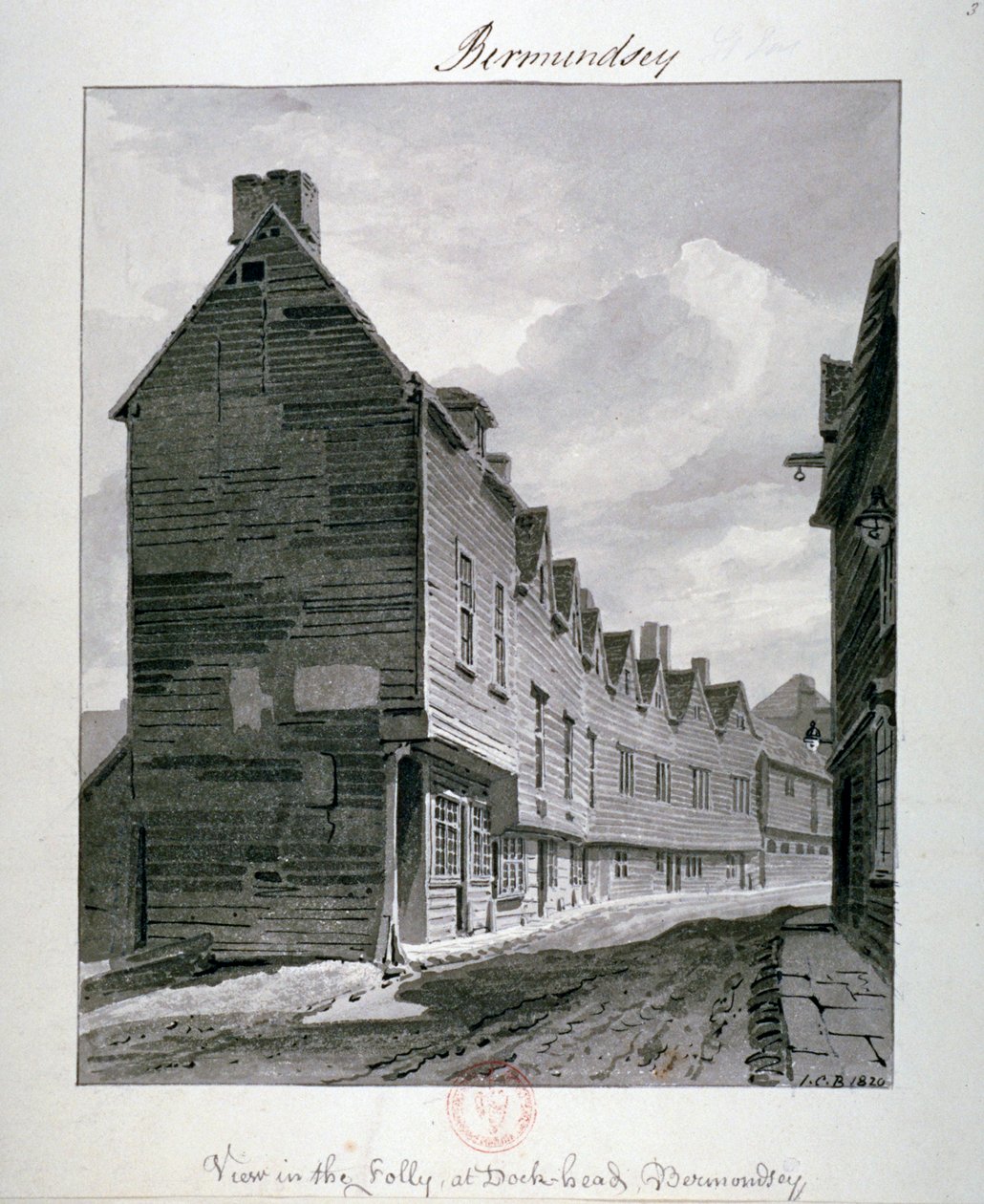 Dockhead Folly, Bermondsey, Londen door John Chessell Buckler