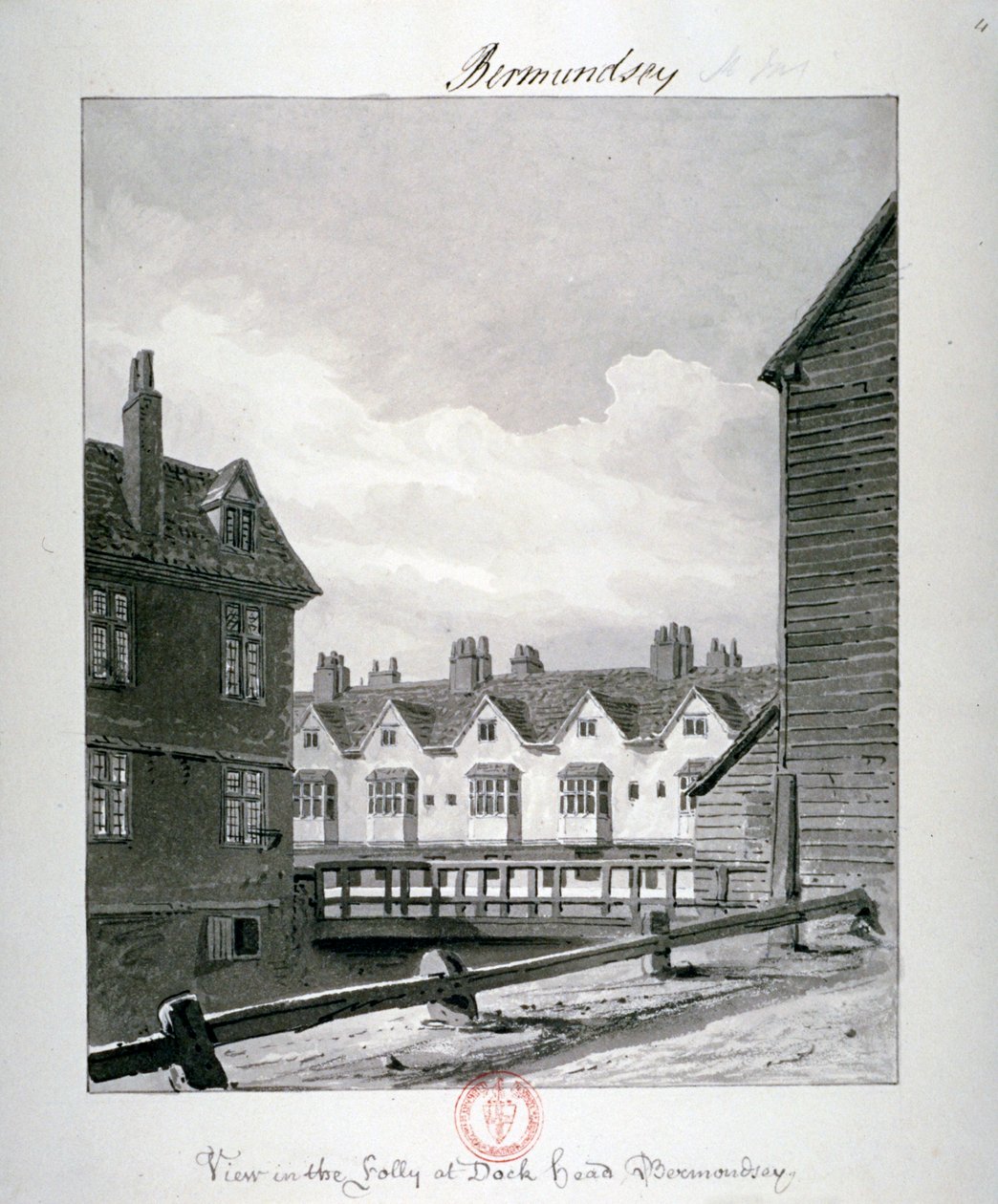 Dockhead Folly, Bermondsey, Londen, 1820 door John Chessell Buckler