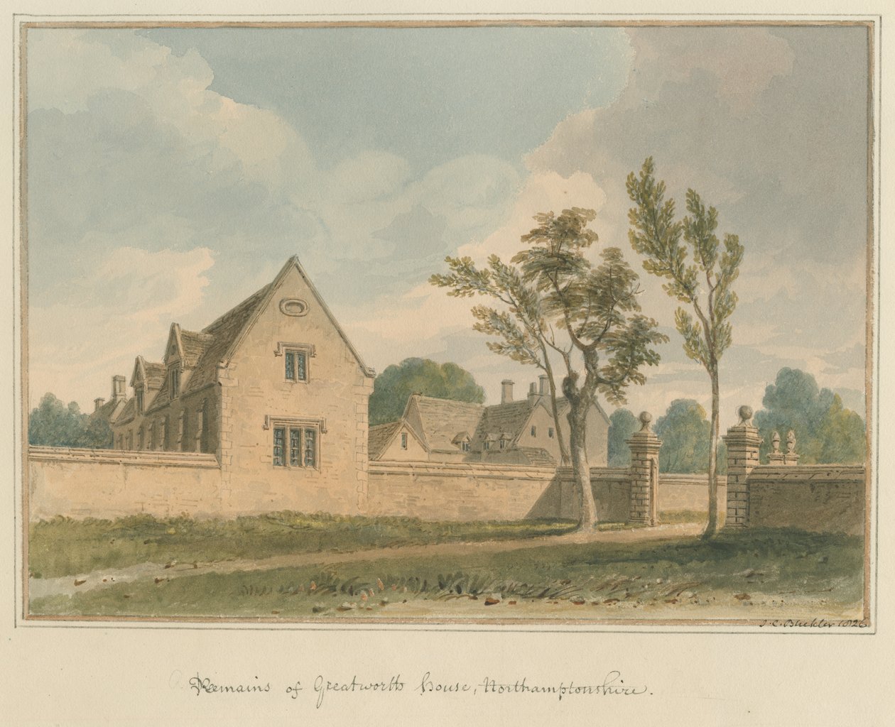 Northamptonshire - Greatworth Huis, 1826 door John Chessell Buckler