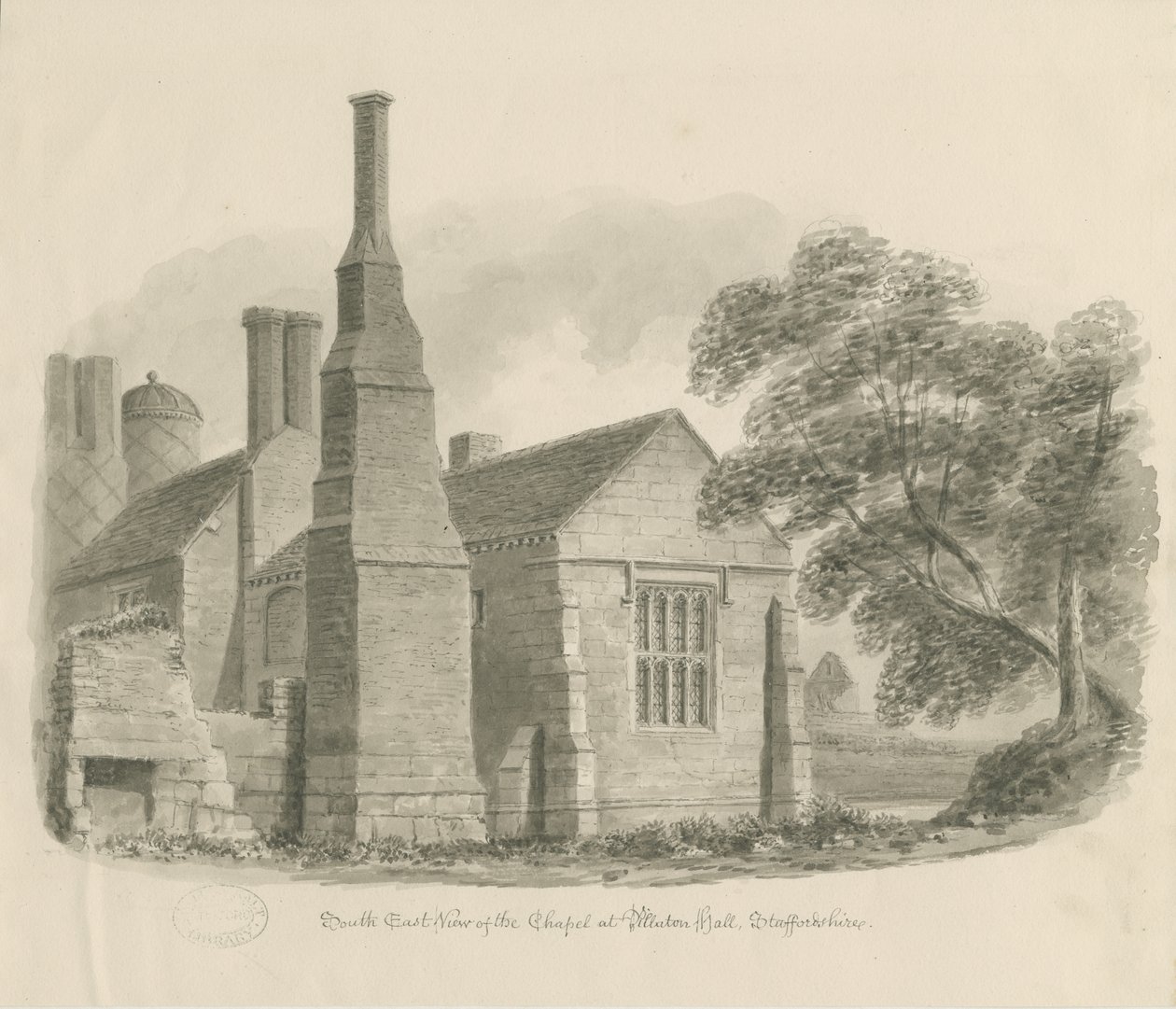 Pillaton Hall - Kapel door John Chessell Buckler