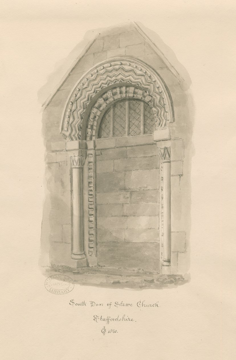 Stowe Church - Zuiddeur door John Chessell Buckler
