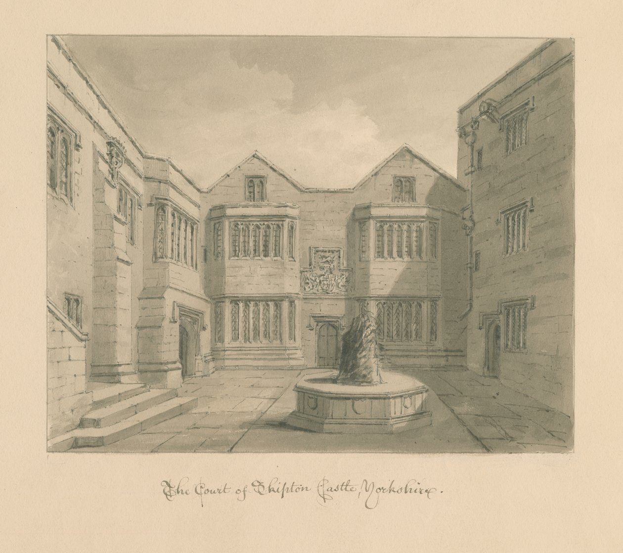 Yorkshire - Skipton Kasteel door John Chessell Buckler