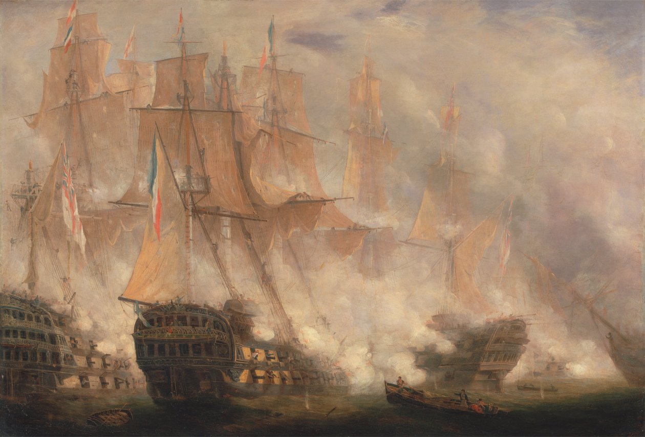 De slag om Trafalgar door John Christian Schetky