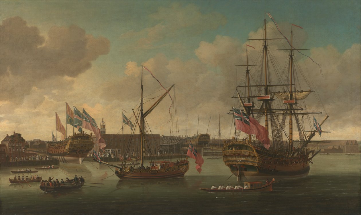 Te Water Laten bij Deptford door John Cleveley the elder