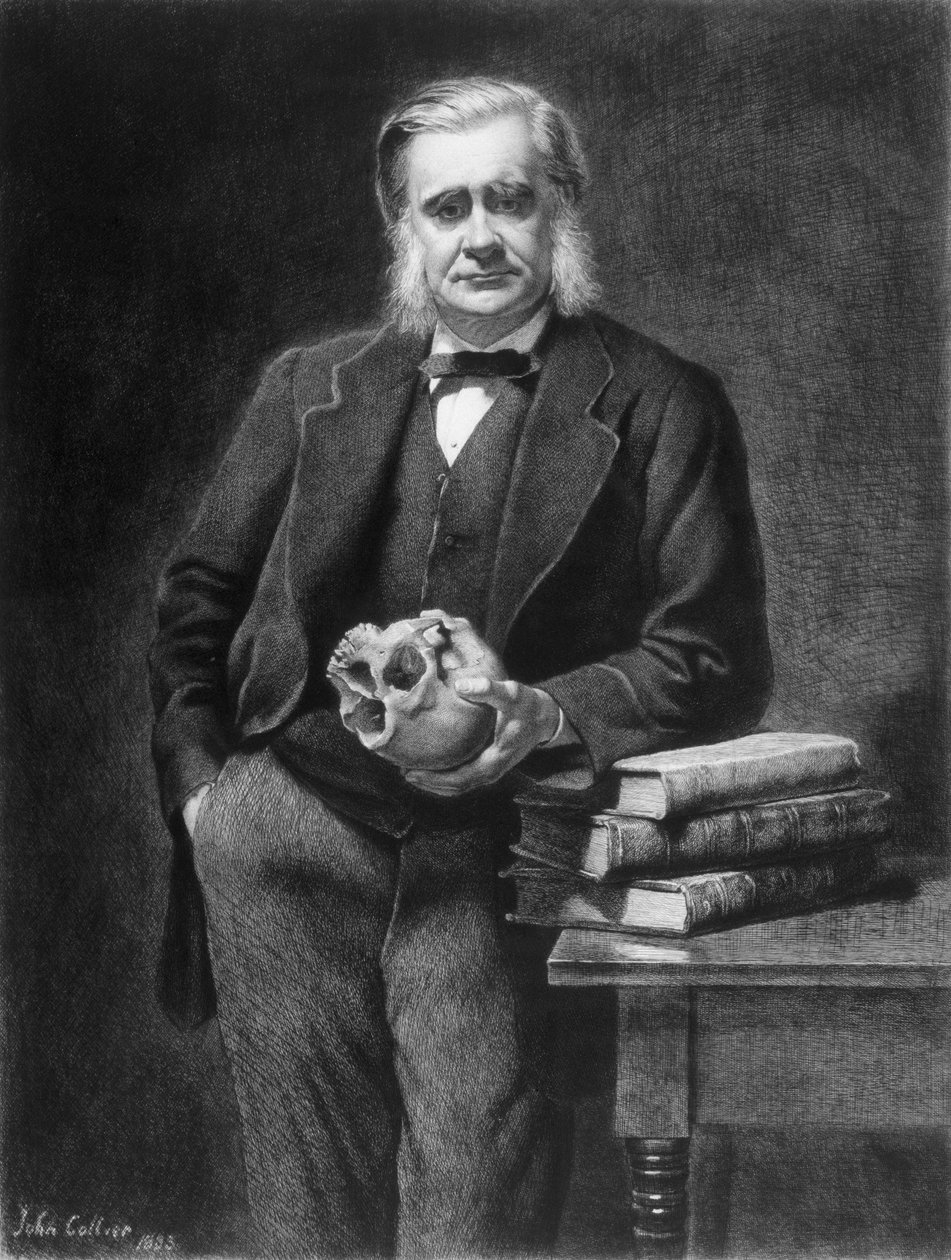 Thomas Henry Huxley (1825-95) geëtst door Leopold Flameng (1831-1911) 1885 door John Collier