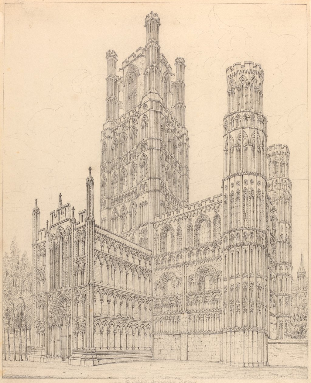Ely Kathedraal, Cambridgeshire, Z.W. Uitzicht door John Coney