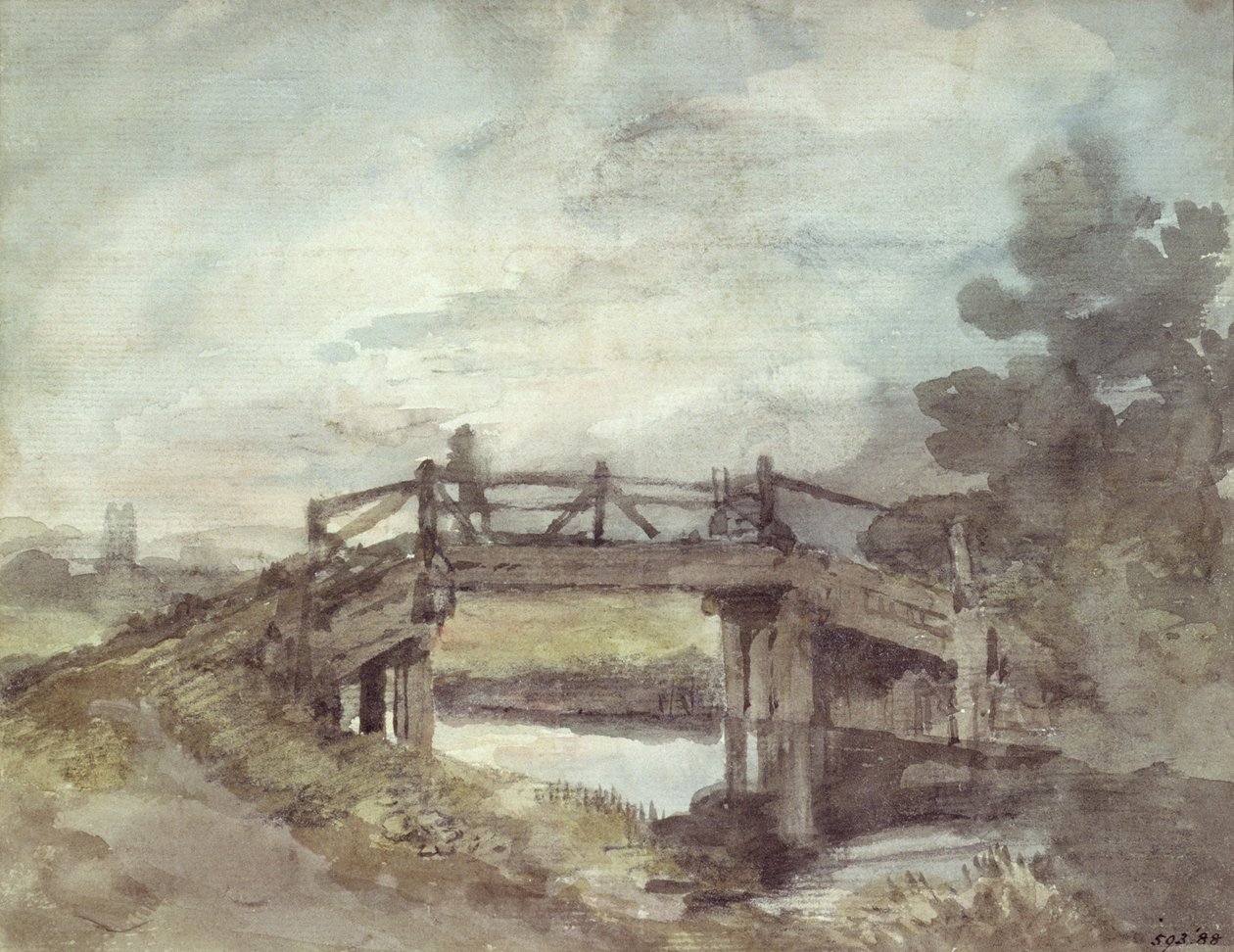 Een brug over de Stour door John Constable