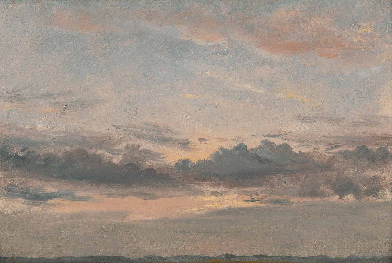 Een wolkenstudie, zonsondergang door John Constable