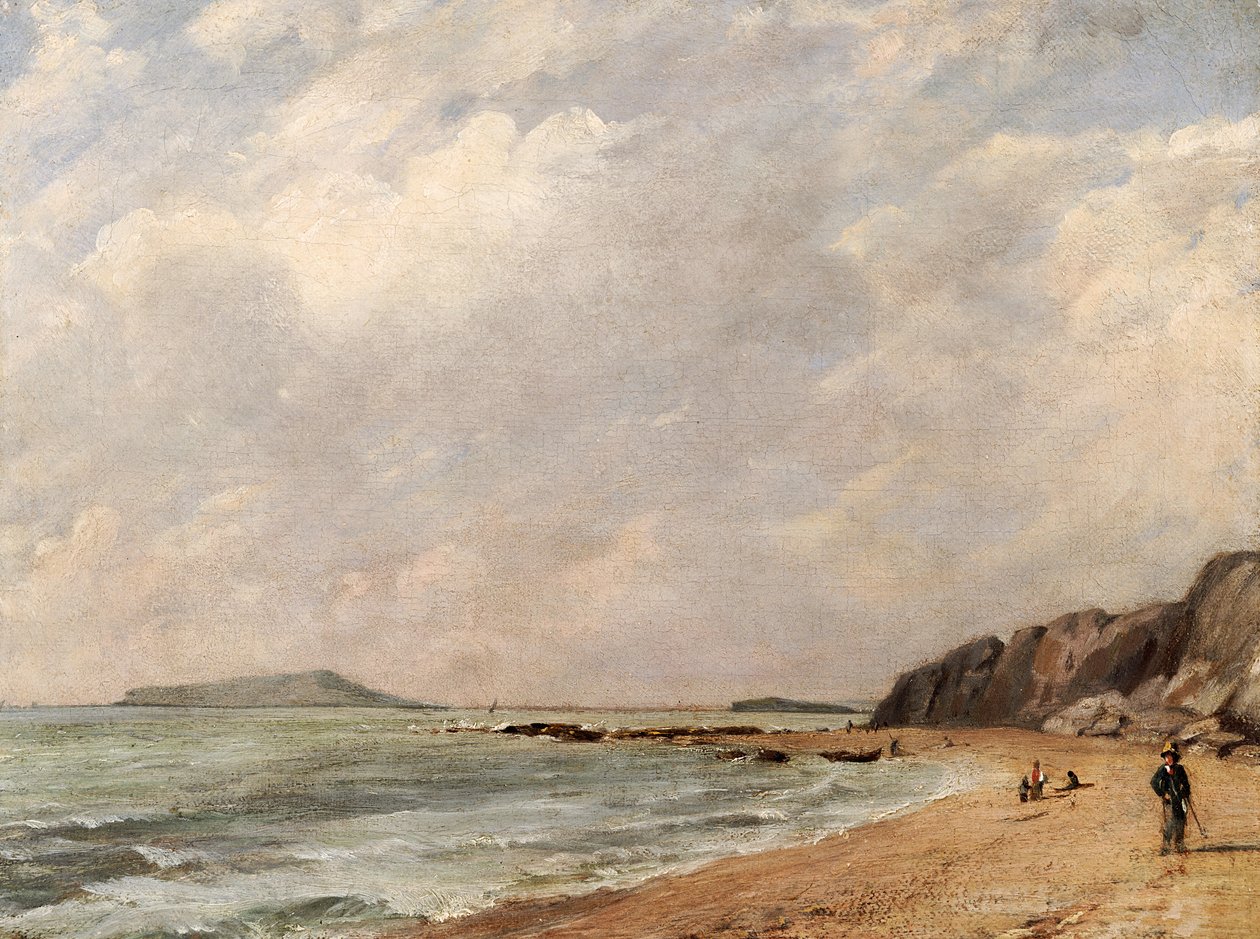 Een uitzicht op Osmington Bay, Dorset, richting Portland Island door John Constable