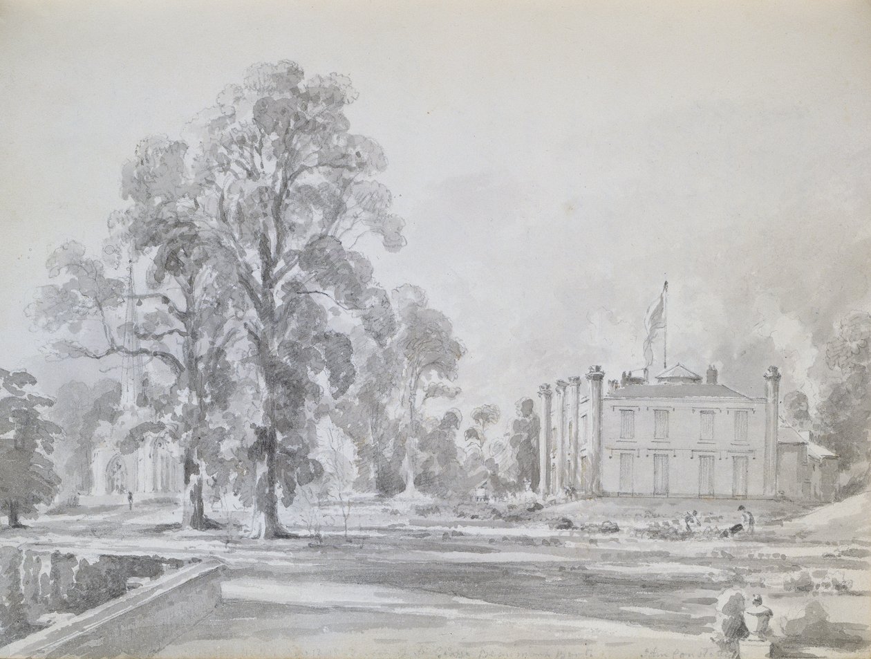Coleorton Hall, Leicestershire, huis van Sir George Beaumont door John Constable