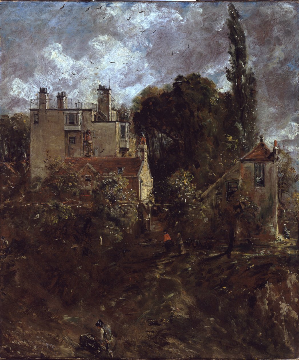 Het huis van de admiraal in Hampstead, genaamd „The Grove“ door John Constable