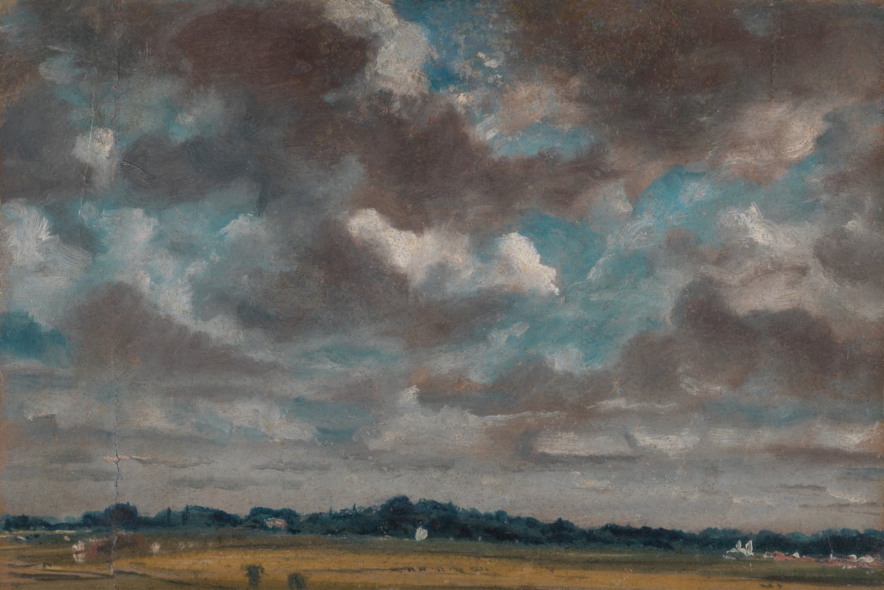 Uitgestrekt landschap met grijze wolken, ca. 1821 door John Constable