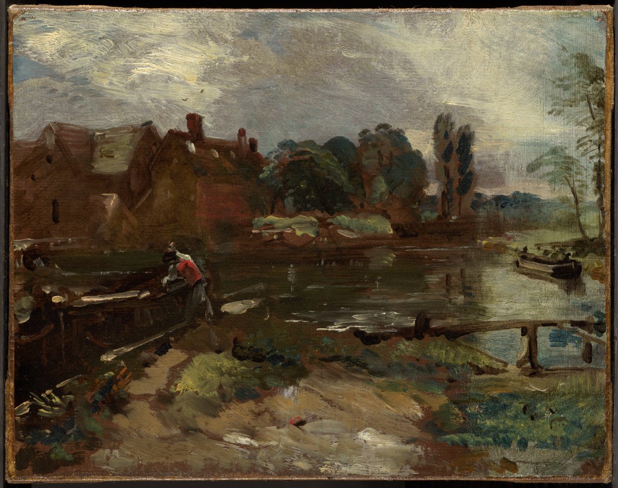 Flatford Mill vanaf de sluis door John Constable
