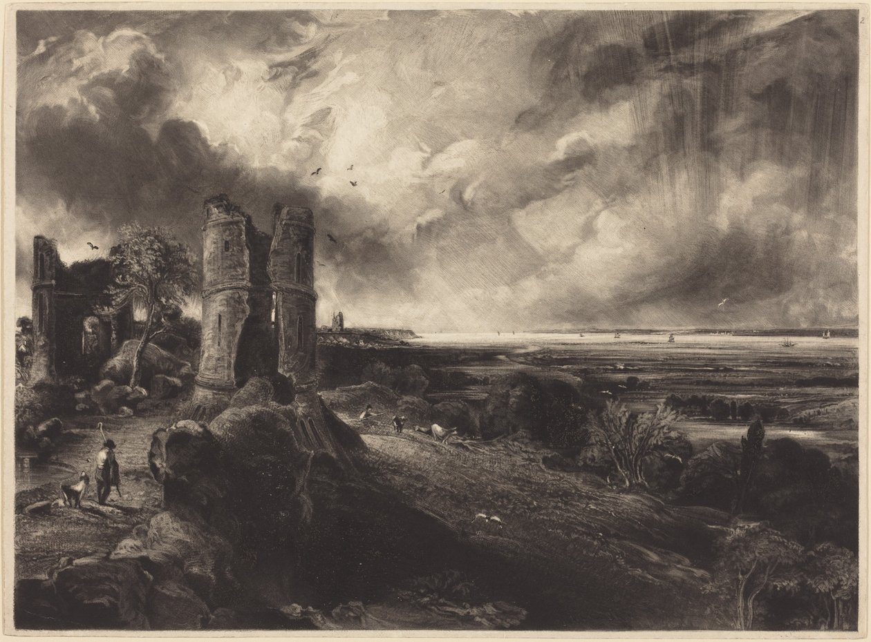 Kasteel Hadleigh (grote plaat) door John Constable