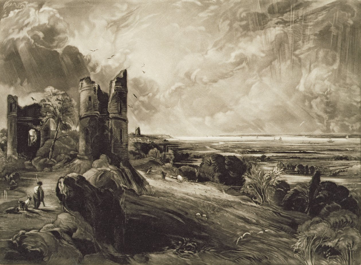 Hadleigh Castle, gegraveerd door David Lucas, ca. 1832 door John Constable