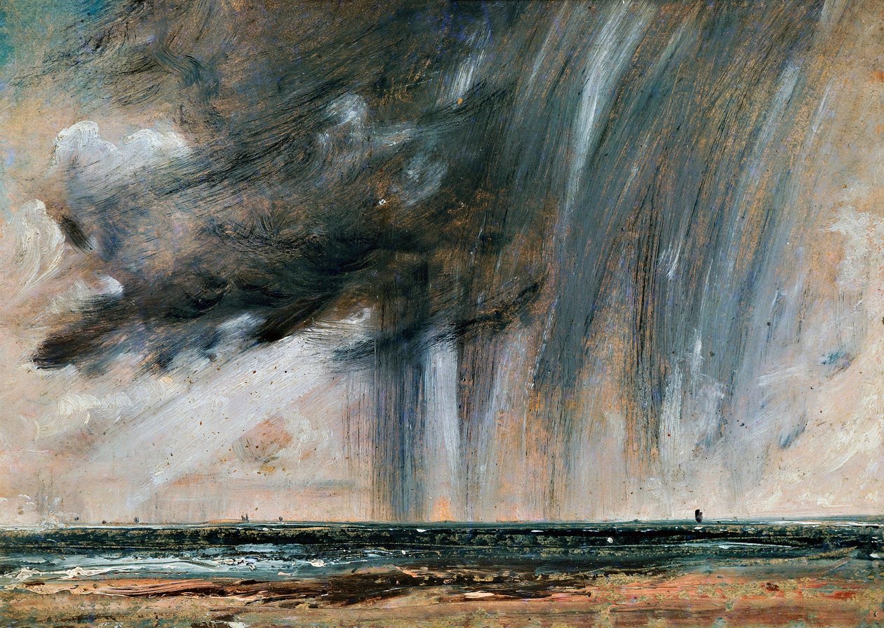 Regenstorm over de zee door John Constable