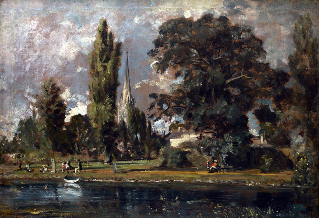 Kathedraal van Salisbury en Leadenhall vanaf de rivier de Avon door John Constable