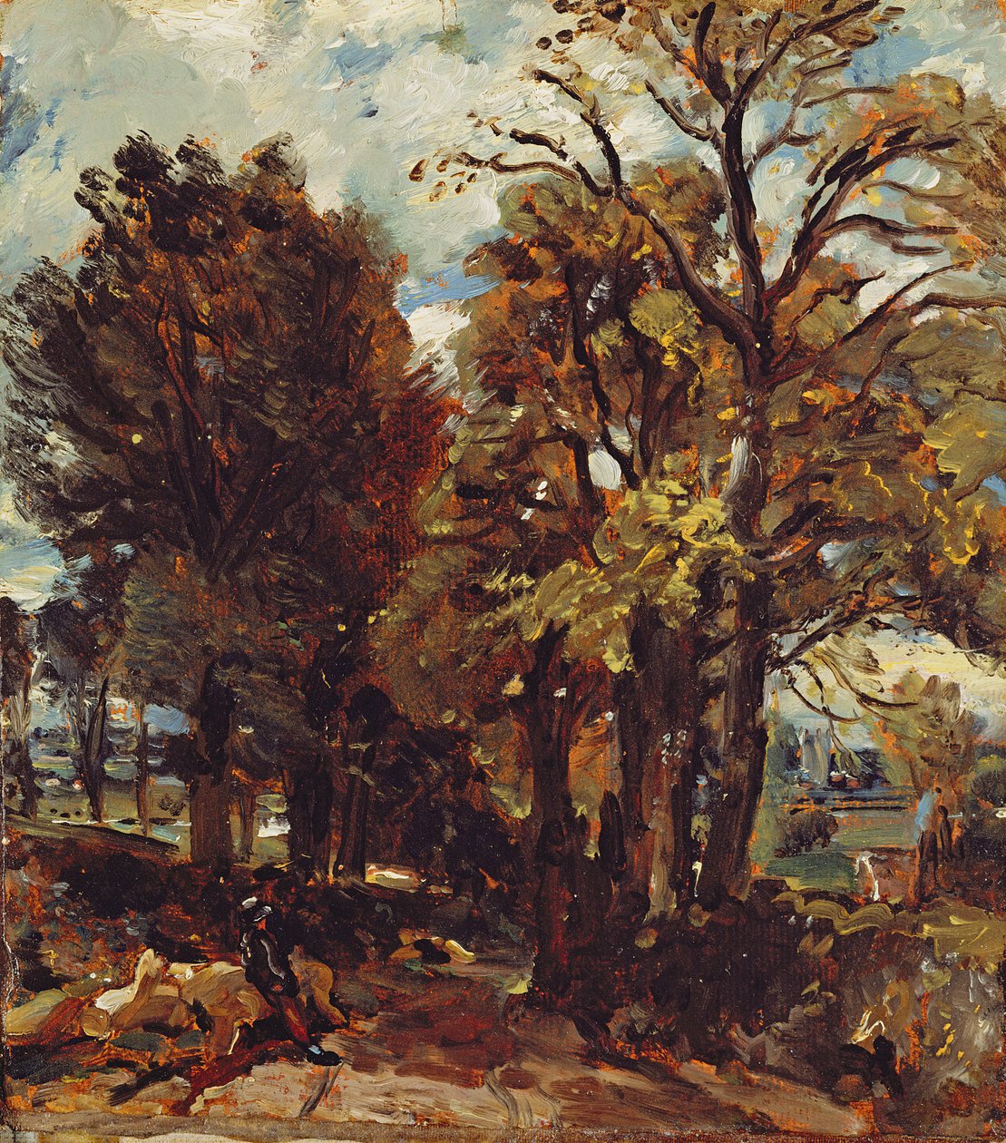 Schets van een laan in East Bergholt, ca. 1810 door John Constable