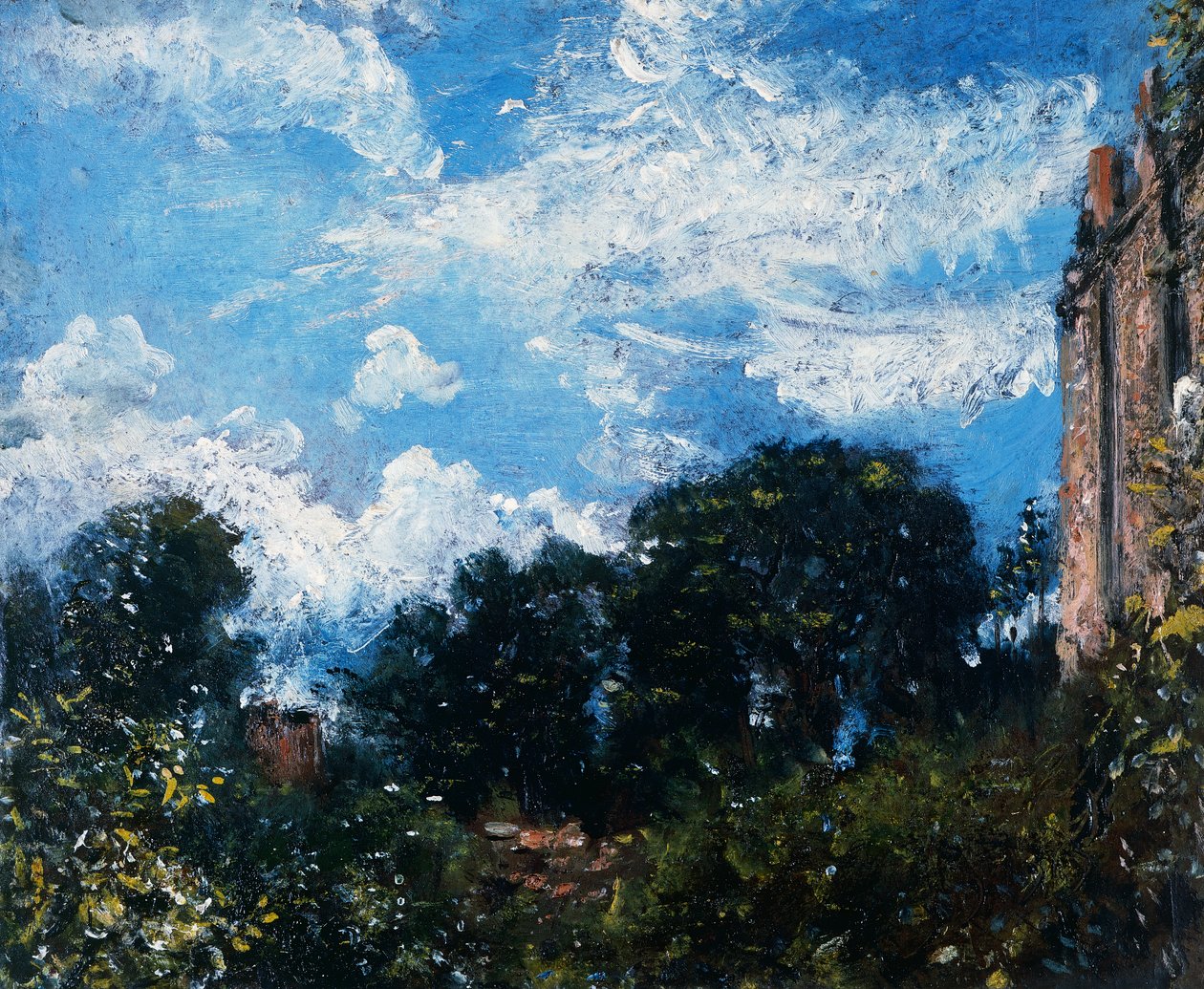 Studie van lucht en bomen door John Constable