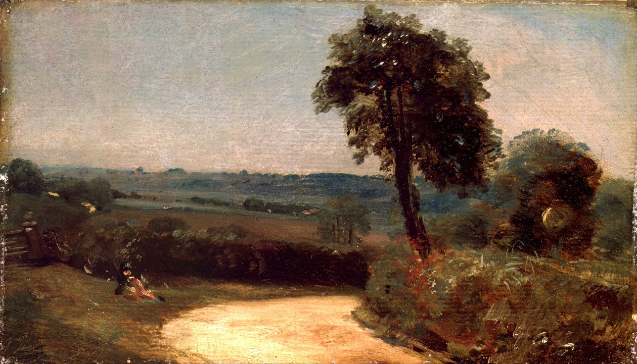 De Steeg van East Bergholt naar Flatford door John Constable