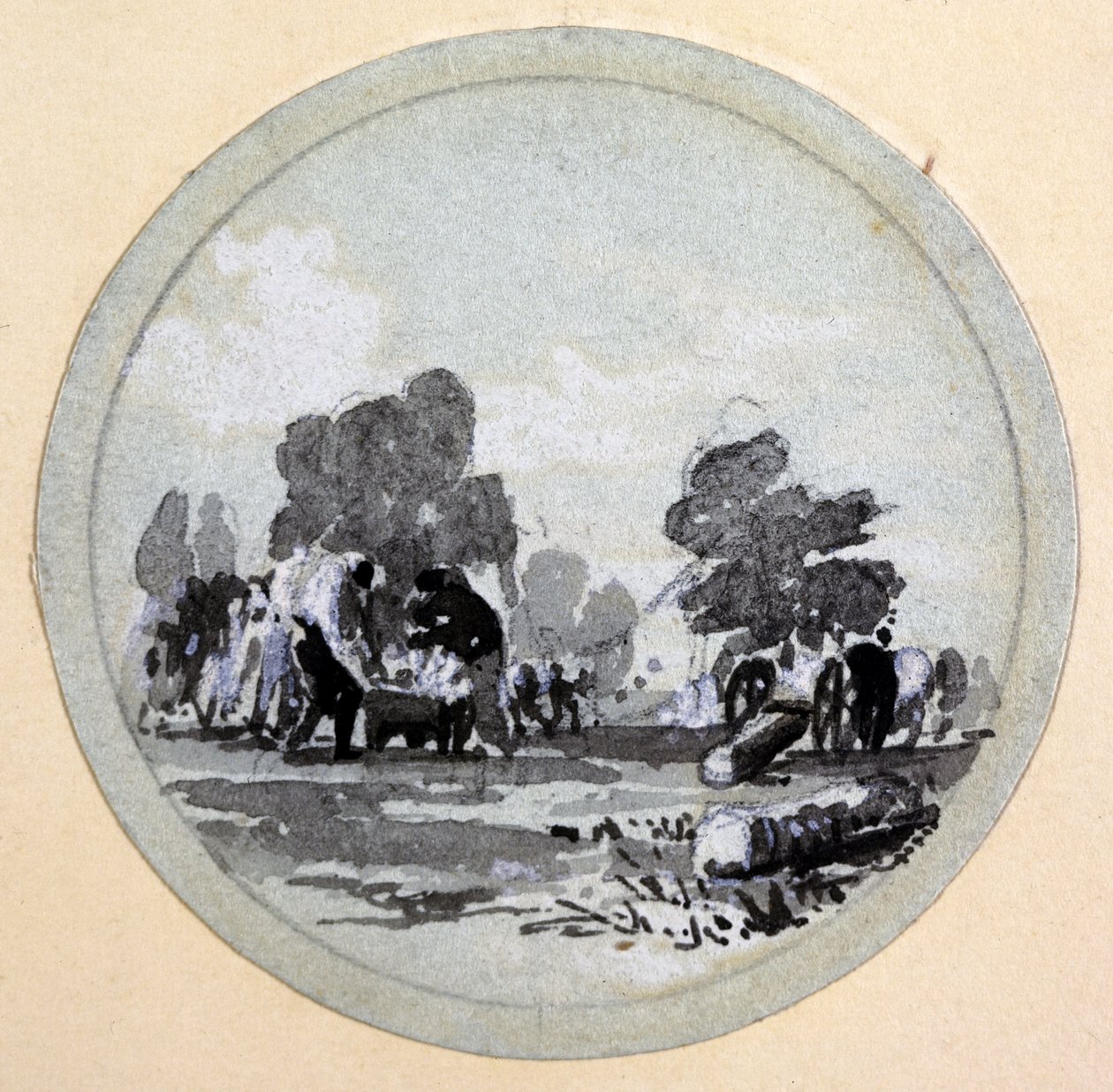 Schoonmaken, London & Birmingham Railway, ca. 1838 door John Cooke Bourne