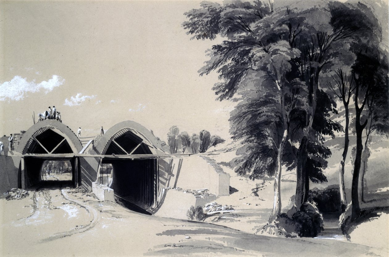 Occupation Bridge, Bugbrooke, Northamptonshire, 9 juli 1837 door John Cooke Bourne
