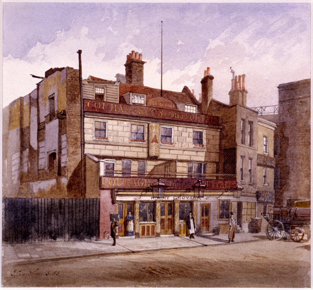 Old George Inn, Trinity Square, Londen, 1883 door John Crowther
