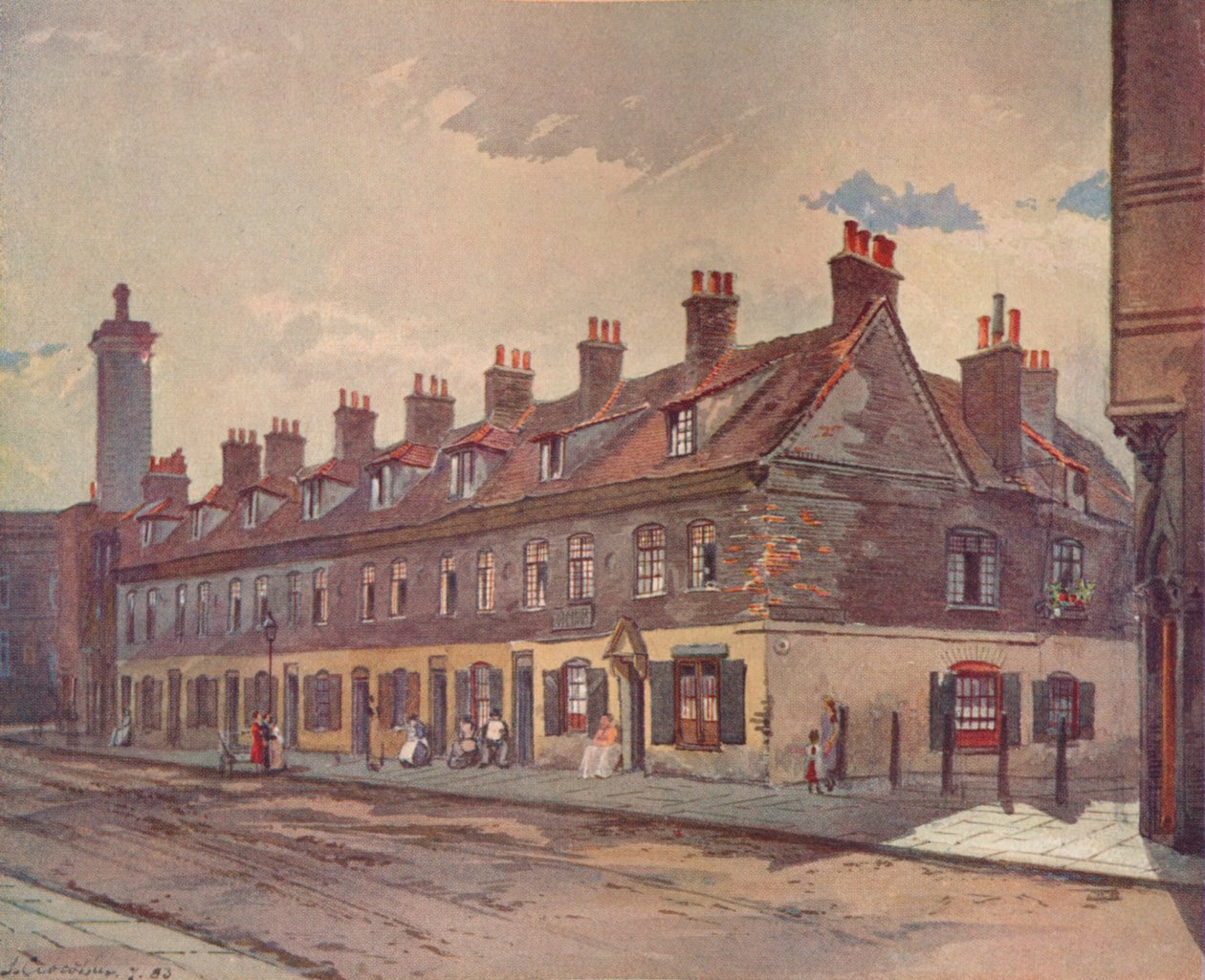 Oude huizen in Pye Street, Westminster, Londen, 1883 1926 door John Crowther