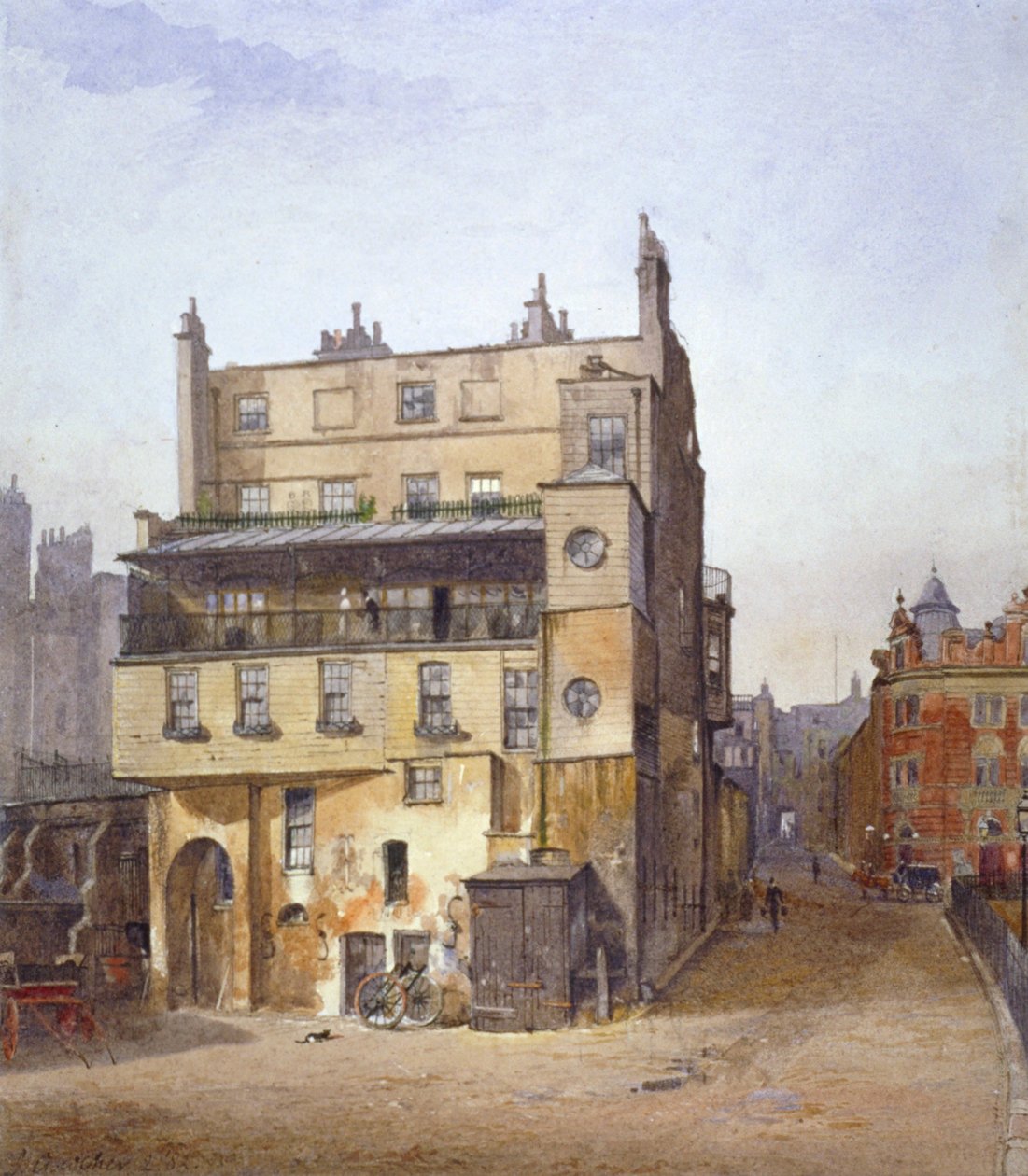 Uitzicht op een huis, Cecil Street, Westminster, Londen, 1882 door John Crowther