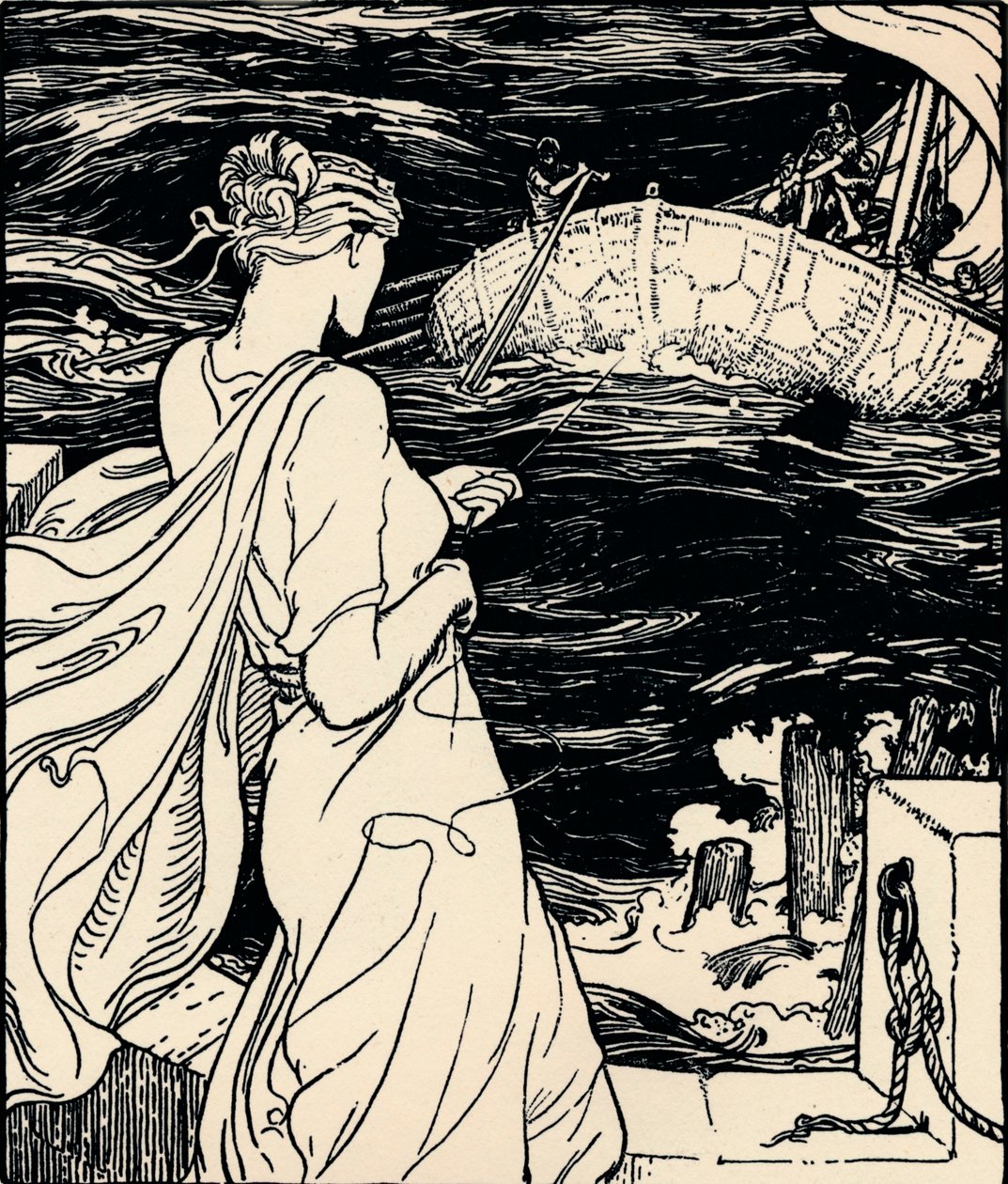 De koningin van de magische kluwen, c1900 door John Dickson Batten