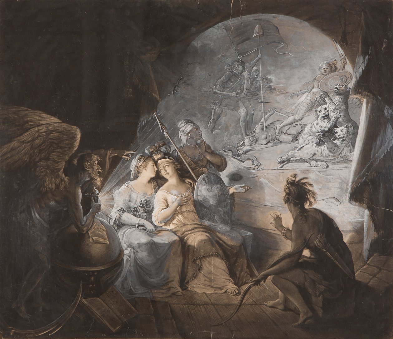 De thee-belasting-storm Het orakel, 1774 door John Dixon