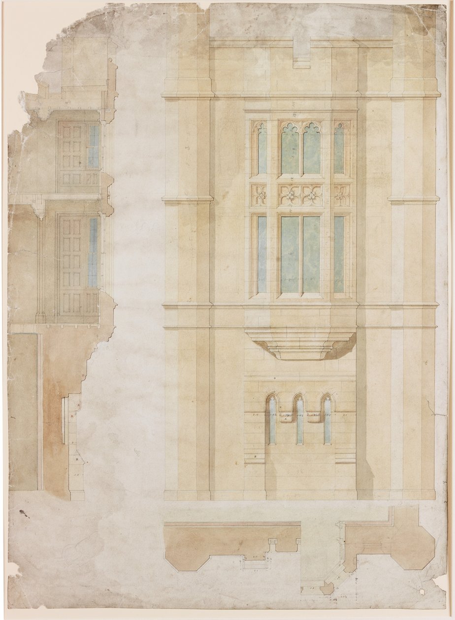 Ontwerp voor erkerraam, Holme Eden door John Dobson