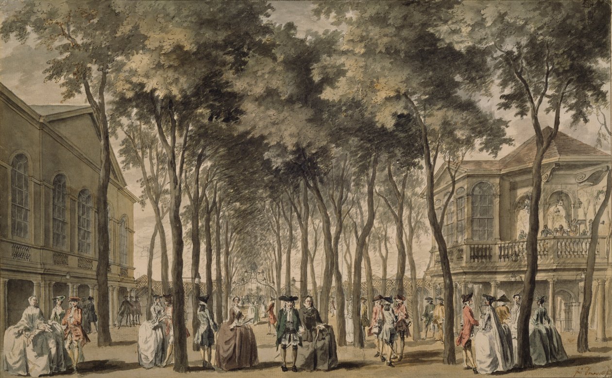 Een uitzicht op de Grand Walk, Marylebone Gardens, 1778-86 door John Donowell
