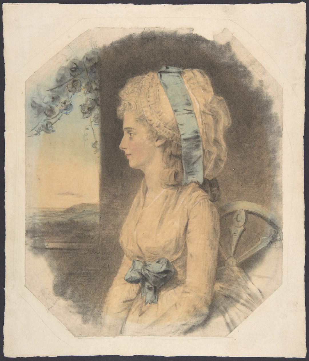 Miss Mary Cruikshank, enige zuster van James Cruikshank door John Downman