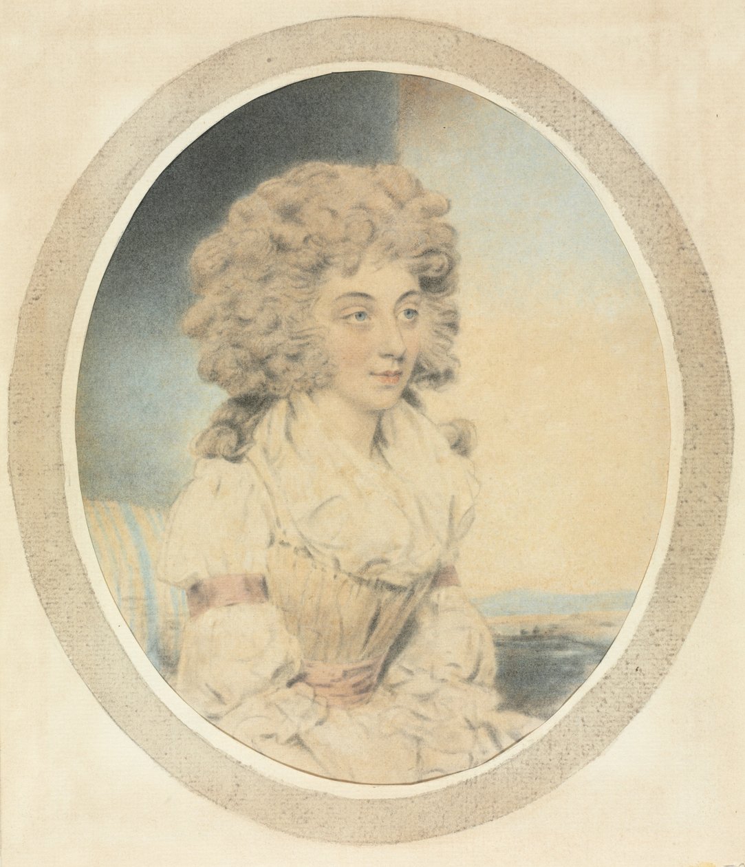 Zittende Jonge Dame naar Rechts door John Downman