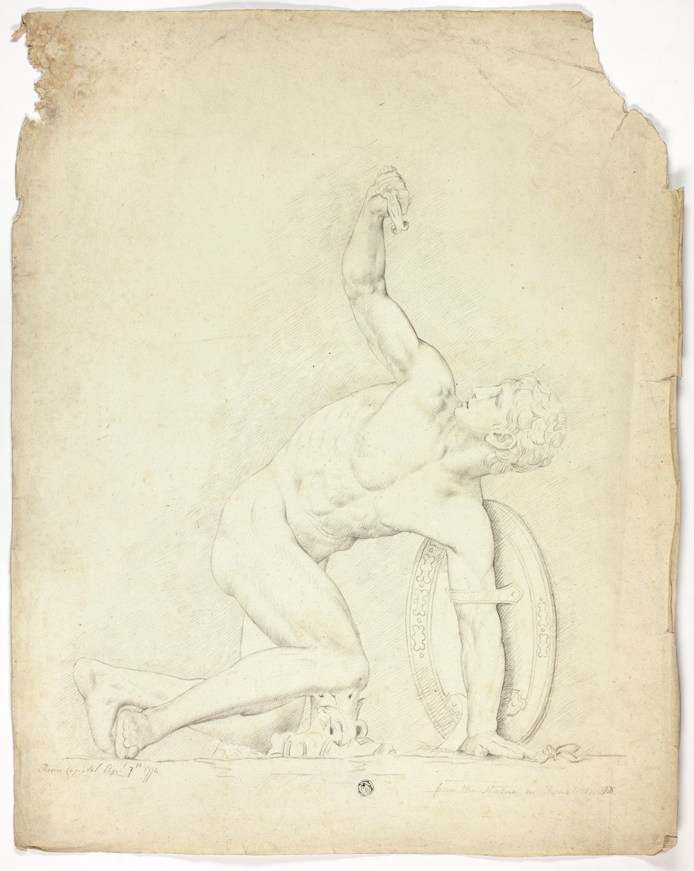 Gewonde Krijger van het Standbeeld in Rome door John Downman
