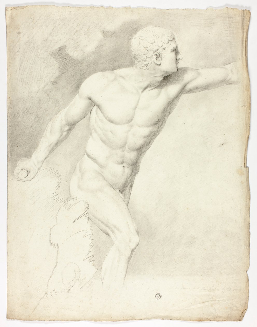 De Borghese Gladiator van het standbeeld in Rome door John Downman
