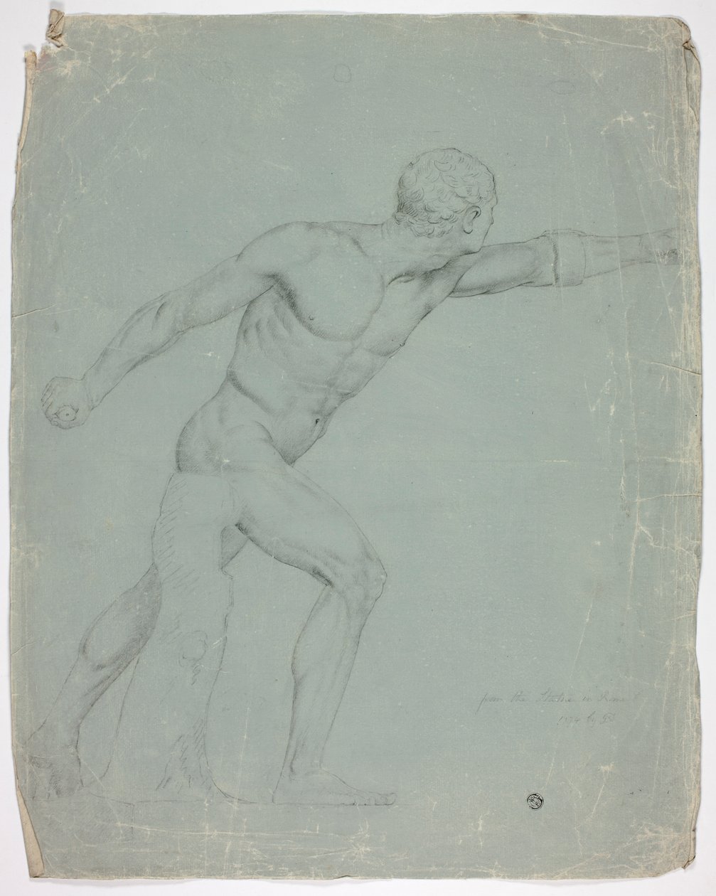 De Borghese Gladiator van het Standbeeld in Rome door John Downman
